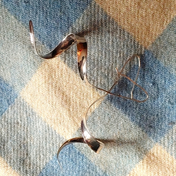 Earrings 925 Sterling silver spiral, corkscrew hook - Picture 2 of 4